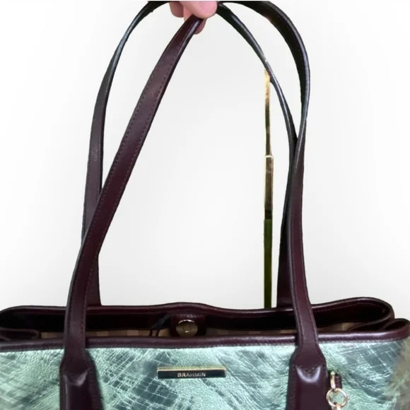 Brahmin Duxbury Satchel - Hunter Mayara Metallic Tote - Picture 6 of 17